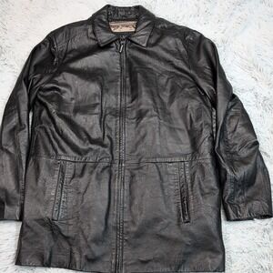 Wilsons Pelle Studio Jacket‎ Mens M Black Softshell Removable Liner Comfy Preppy